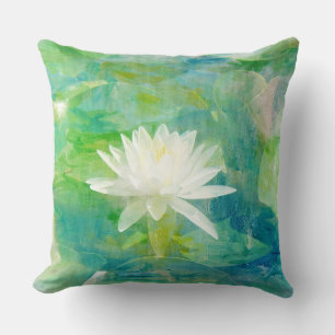 Coussin Lys d'eau blanche