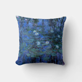 Coussin Lys d'eau bleu Claude Monet