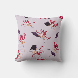 Coussin Lys flamme florissante : Motif de jardin fleuri.