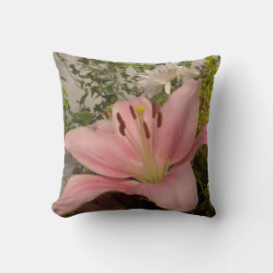 Coussin Lys Rose/Bless Cette Maison Jette L'Oreiller