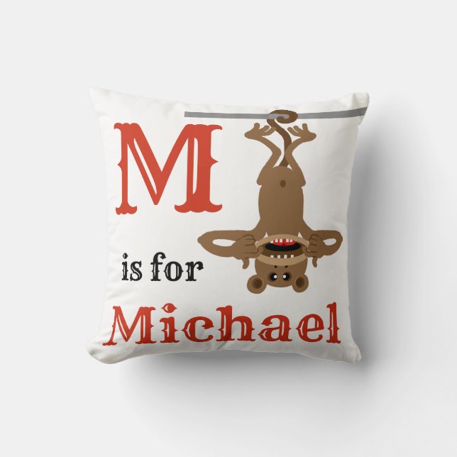 Coussin M est pour Michael baby boy (Recto)