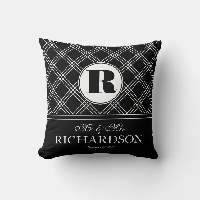 Coussin M. et Mme audacieux de monogramme de motif de (Recto)
