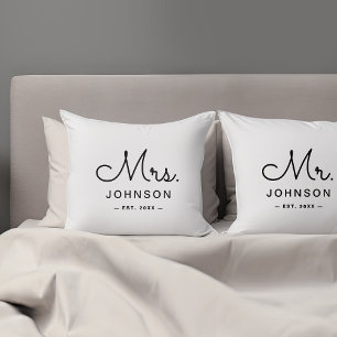 Coussin M. et Mme Nom de Famille Personnalisé