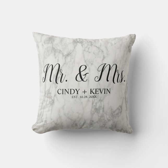 Coussin M. et Mme Personalized Marble Stone Pattern (Recto)