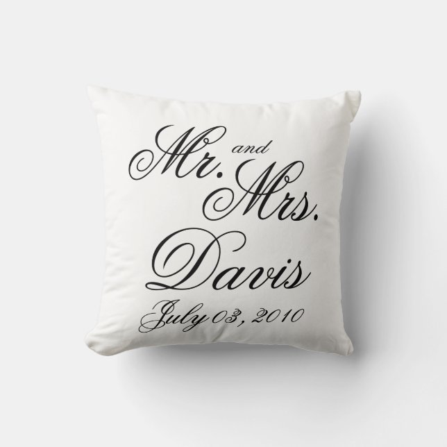 Coussin M. et Mme personnalisés carreau (Recto)