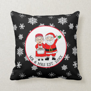 Coussin M. et Mme Santa Claus Personnalisé  