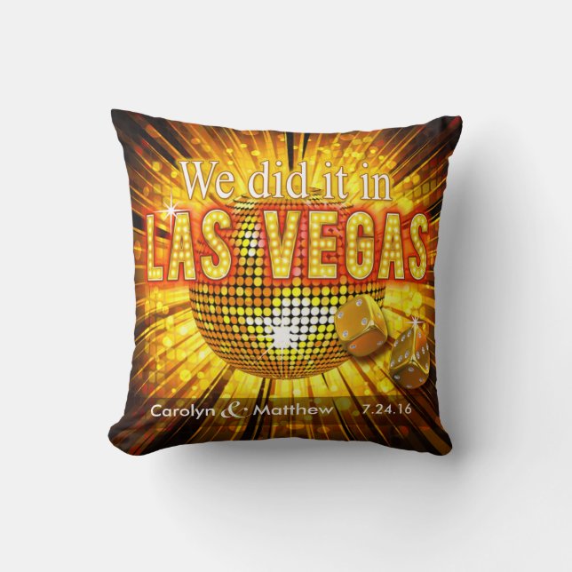 Coussin M. Las Vegas & Mme Mariage Keepsaké (Recto)