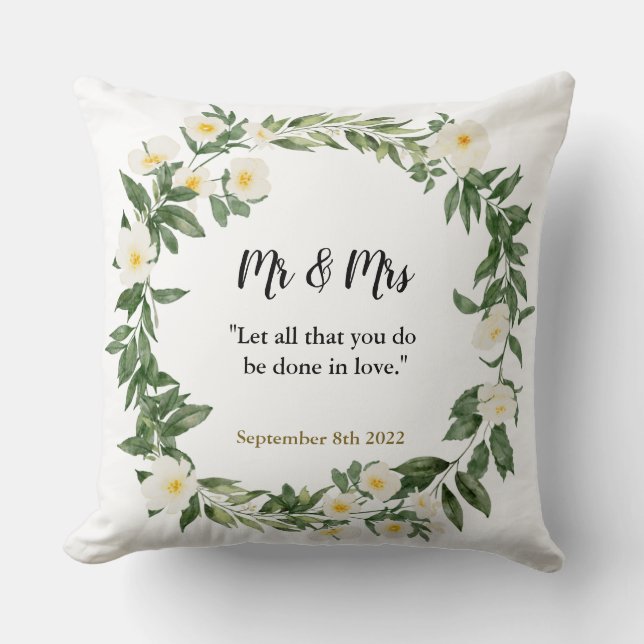 Coussin M. & Mme Bible Écriture mariage anniversaire cadea (Recto)