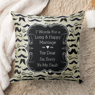 Coussin M. Mustache Hipster Motif