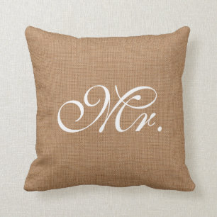 Coussin M. Throw Cushion de toile de jute
