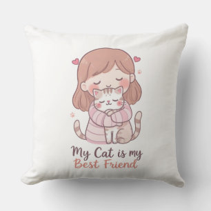 Coussin Ma chatte est ma meilleure amie