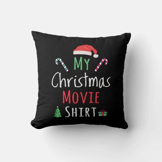 Coussin Ma chemise de cinéma de Noël (Recto)