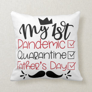 Coussin Ma première Fête des pères de quarantaine pandémiq