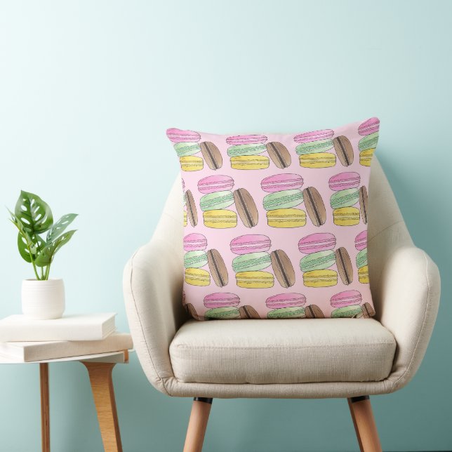 Coussin Macaron French Pastry Cookies Macarons Pâtisserie (Chaise)