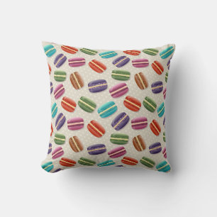Coussin Macarons colorés mignons Motif avec Pois