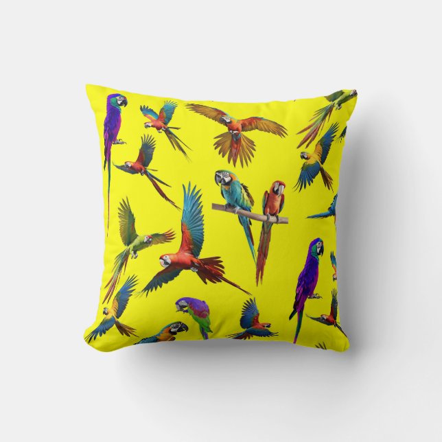 Coussin Macaws et autres macaws (Recto)