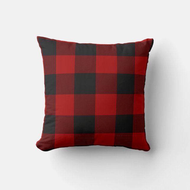 Coussin MacGregor | Rob Roy | Tartan rouge plaqué de buffl (Recto)