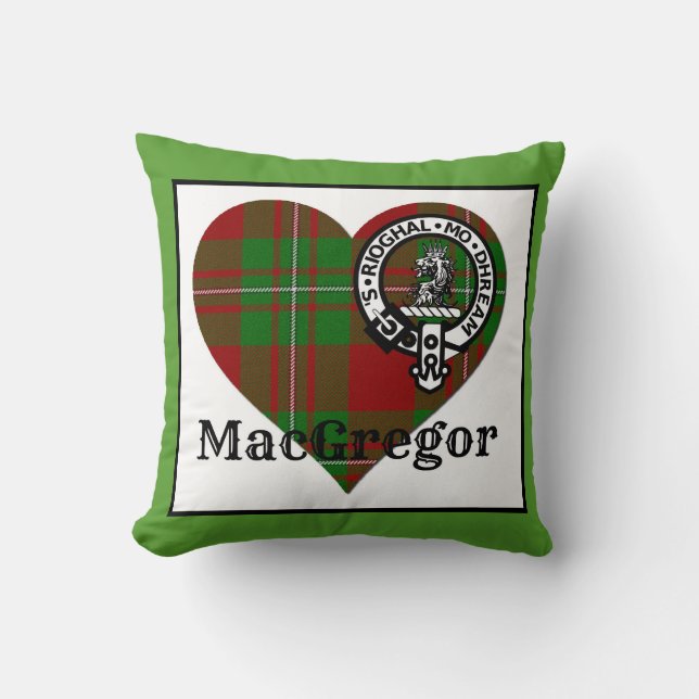 Coussin MacGregor Tartan Coeur & Crest Jeu d'oreiller (Recto)