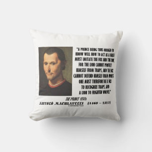 Coussin Machiavelli Prince Imiter Fox et Citation Lion
