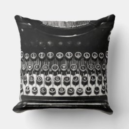 Coussin Machine à écrire noire et blanche