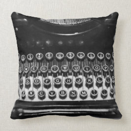 Coussin Machine à écrire noire et blanche