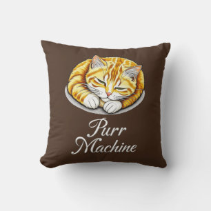 Coussin Machine à ronronner, joli chat roux endormi