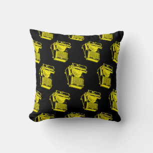Coussin Machine d'écriture de type jaune