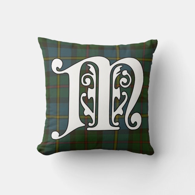 Coussin MacLeod Clan Tartan Monogramme (Recto)