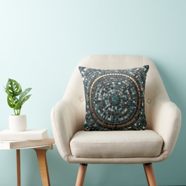 Coussin Macro murale en mosaïque circulaire de luxe (Chaise)
