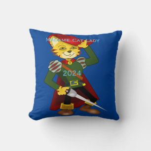 Coussin Madame Cat Lady 2024 pour le président Thunder_Cov