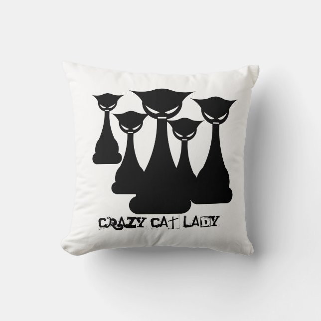 Coussin Madame folle de chat (Recto)