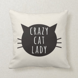 Coussin Madame folle Funny Pillow Ivory de chat