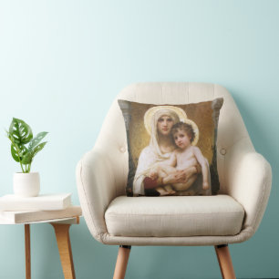 Coussin Madone des Roses de Bouguereau