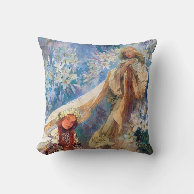 Coussin Madonna de la Lily, Mucha (Recto)