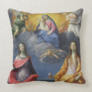 Coussin Madonna et enfant avec St Lucy et Mary Magdalene