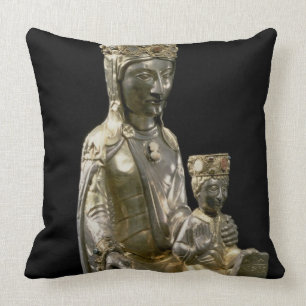 Coussin Madonna et enfant couronnés, statuette, Français