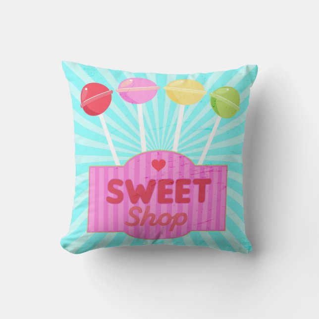 Coussin Magasin de sucreries rétro Pastel Candy Lollipops  (Recto)