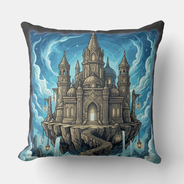 Coussin Magical Celestial Floating Castle In The Clouds (Recto)