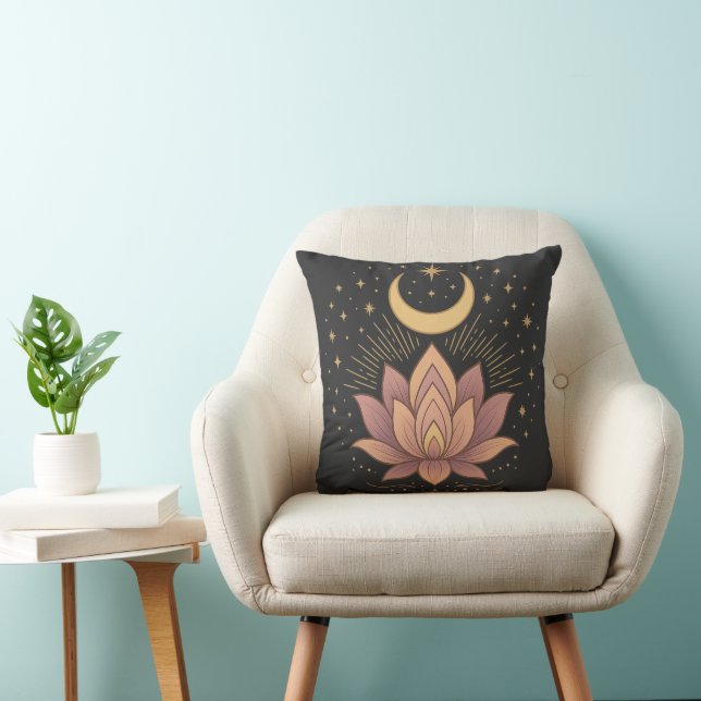 Coussin Magical Lotus Flower Hippie Witchy Unisex (Chaise)