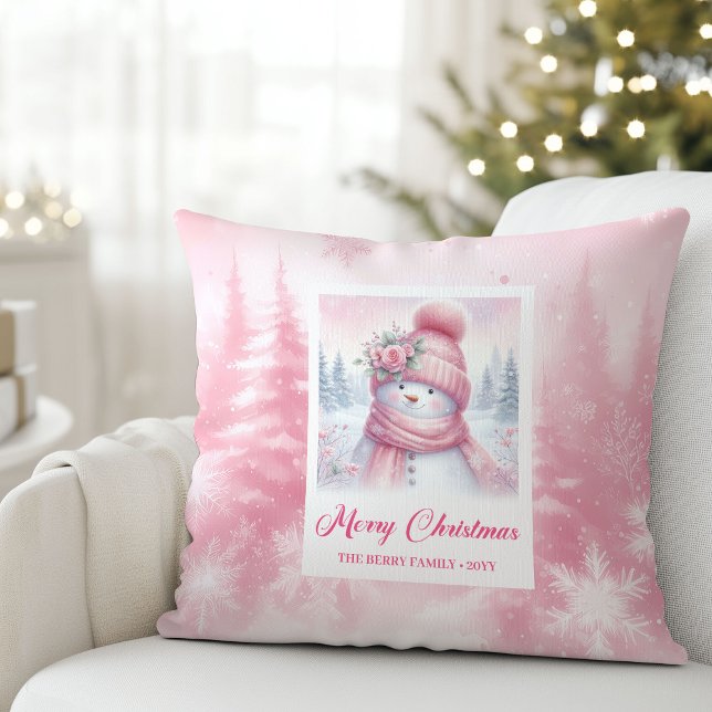 Coussin Magical Pinkmas Winter Forest Kids Room Pillow (Magical Pinkmas Winter Forest Kids Room Pillow)