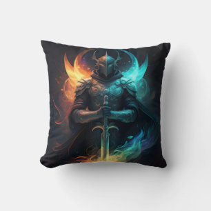 Coussin Magie elfique : Chevalier à l'épée enchantée