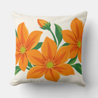 Coussin Magnifique bouquet floral orange