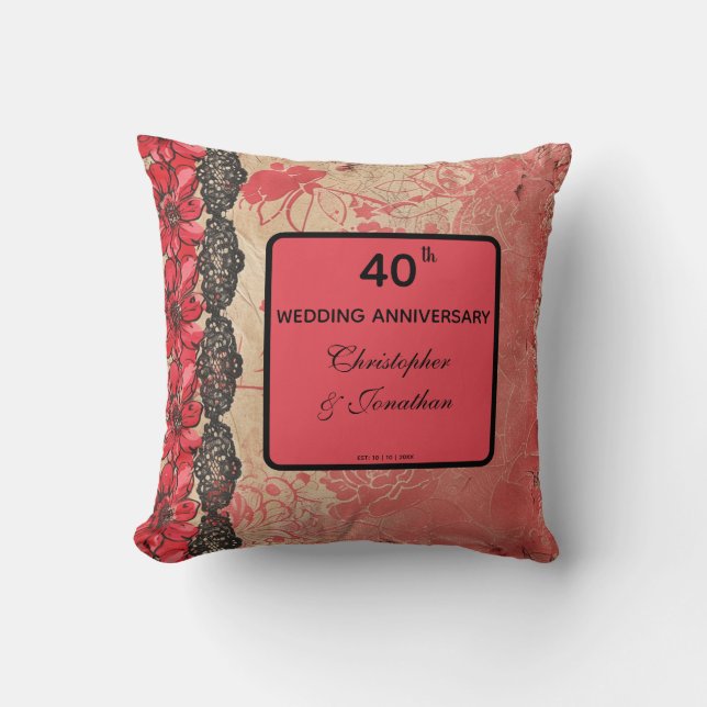 Coussin Magnifique boutique en dentelle Lacy pour 40 ans d (Recto)