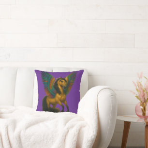 Coussin Magnifique cheval aux ailes spectaculaires