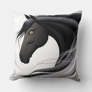 Coussin Magnifique Cheval Noir