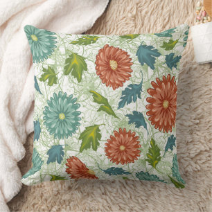 Coussin Magnifique conception florale botanique