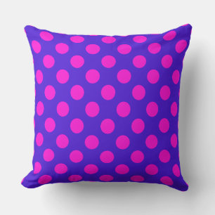 Coussin Magnifique motif à pois rose et violet