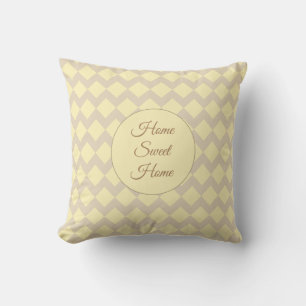 Coussin Magnifique Motif de diamants ivoire et beige
