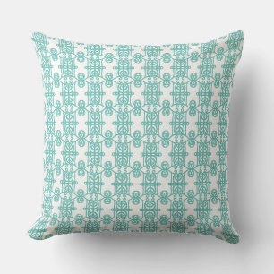 Coussin Magnifique motif de forme géométrique sarcelle