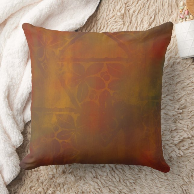 Coussin Magnifique Orange Vert Rouge Floral Design (Couverture)